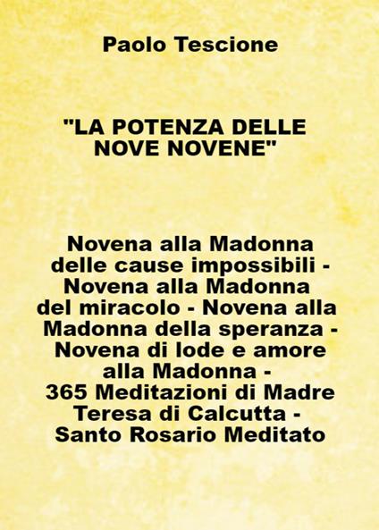 La potenza delle nove novene - Paolo Tescione - copertina