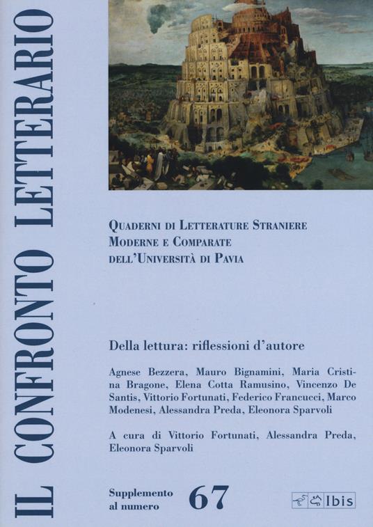 Il confronto letterario. Quaderni del Dipartimento di lingue e letterature straniere moderne dell'Università di Pavia. Vol. 67 - copertina
