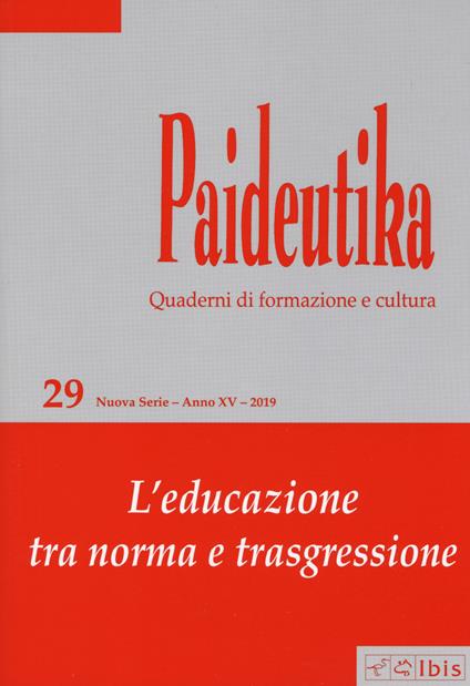 Paideutika. Vol. 29: L' educazione tra norma e trasgressione - copertina