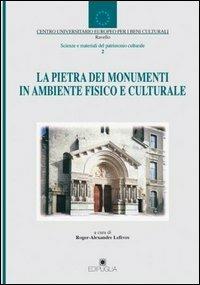 La pietra dei monumenti in ambiente fisico e culturale - copertina