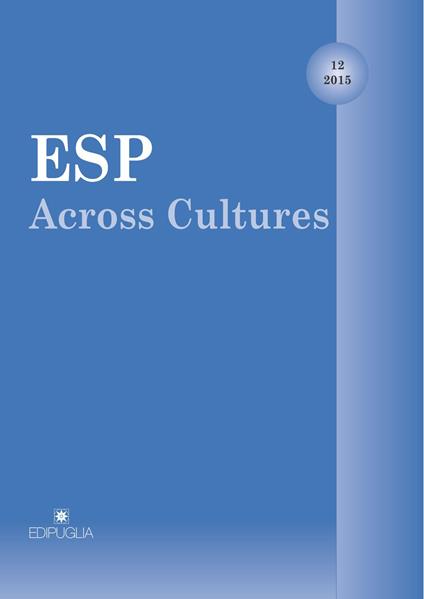ESP Across Cultures. 2015. Vol. 12 - copertina