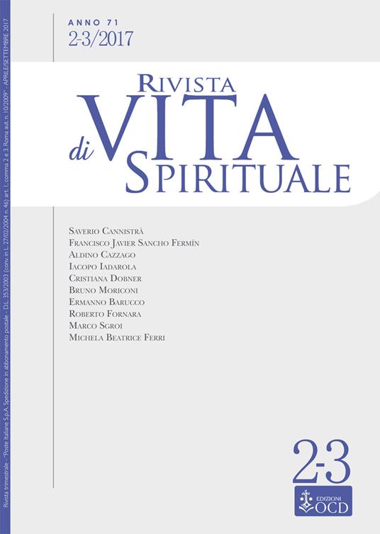 Rivista di vita spirituale (2017). Vol. 2-3 - copertina