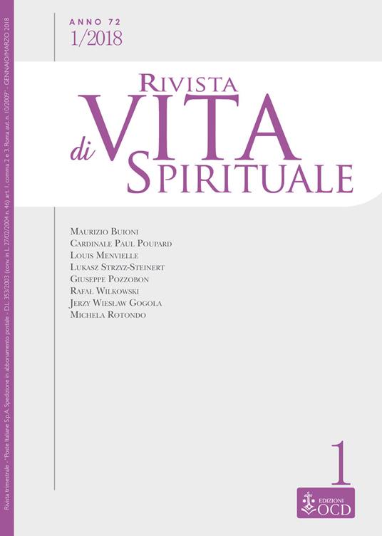Rivista di vita spirituale (2018). Vol. 1 - copertina