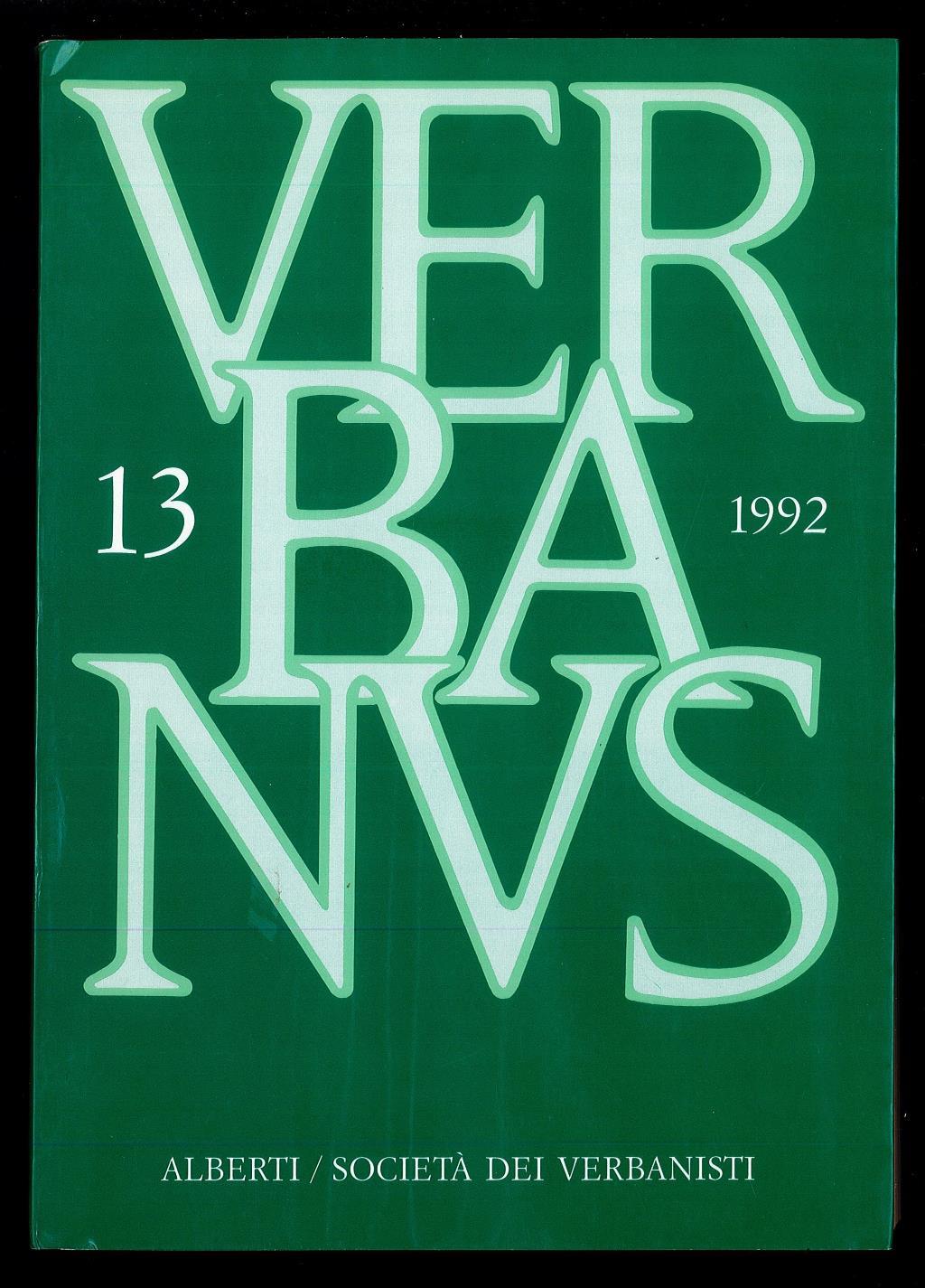 Verbanus. Rassegna per la cultura, l'arte, la storia del lago. Vol. 13