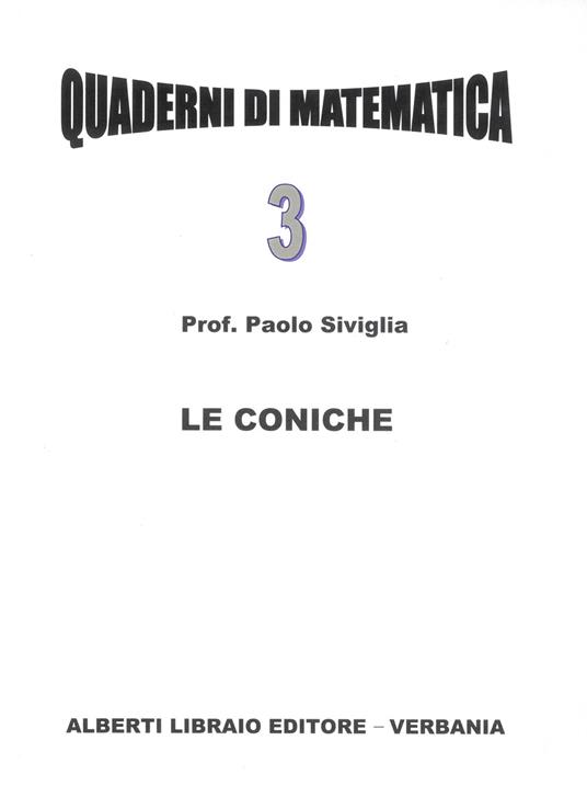Le coniche - Paolo Siviglia - copertina