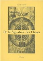 De la signature des choses, ou de l'engendrement et de la définition de tous les êtres