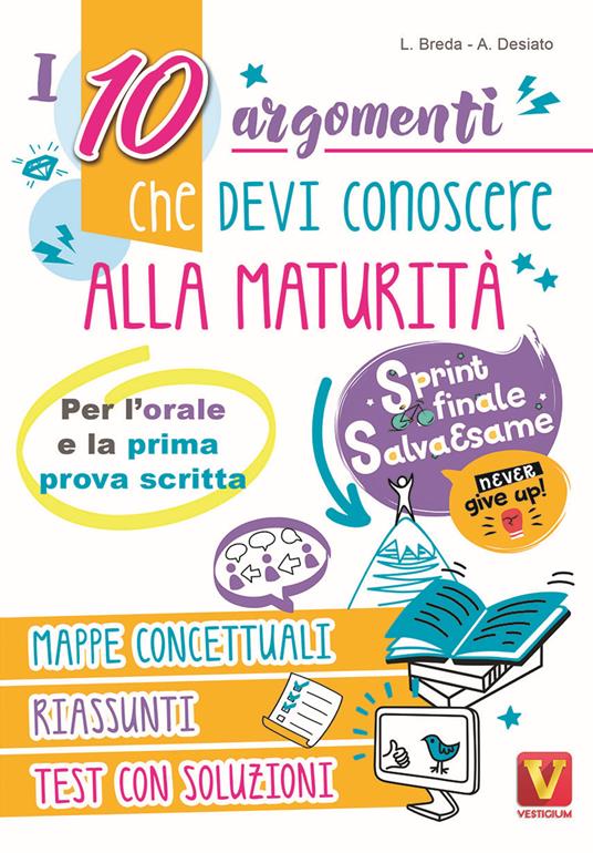 I 10 argomenti che devi conoscere alla maturità - Luca Breda,Alessia Desiato - copertina