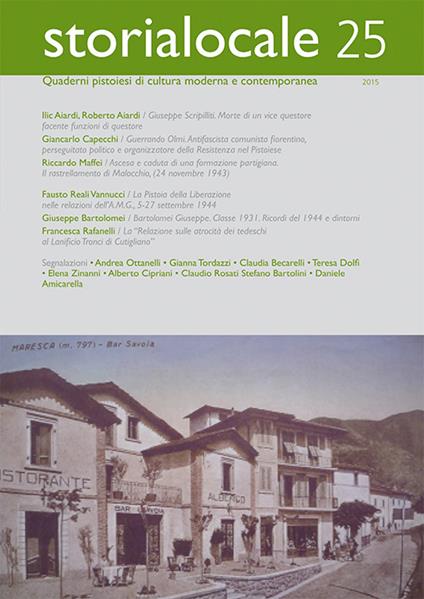 Storia locale. Quaderni pistoiesi di cultura moderna e contemporanea. Vol. 25 - copertina