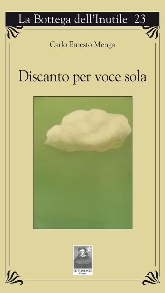 Discanto per voce sola - Carlo E. Menga - copertina