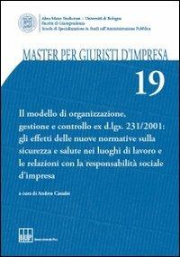 Master per giuristi d'impresa. Vol. 19: Il modello di organizzazione, gestione e controllo ex D.Lgs 231/2001 - copertina