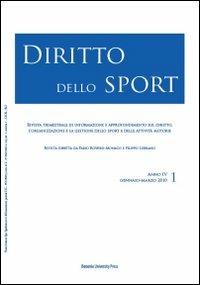 Diritto dello sport (2010). Vol. 1 - copertina