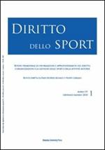 Diritto dello sport (2010). Vol. 1