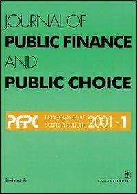 Journal of public finance and public choice. Economia delle scelte pubbliche (1997). Vol. 1 - Domenico Da Empoli - copertina