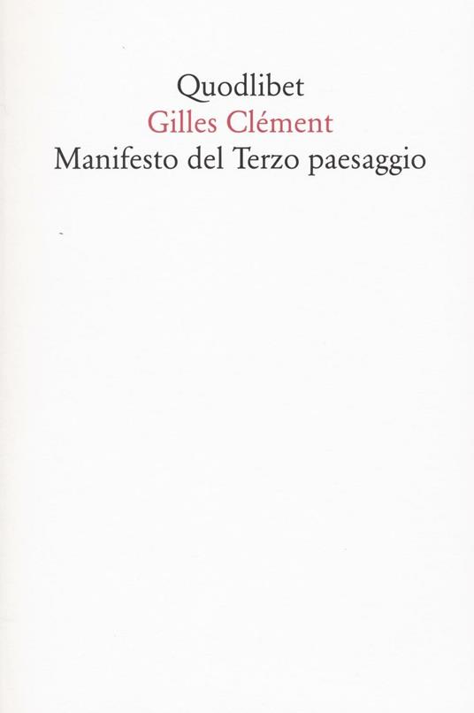 Manifesto del Terzo paesaggio - Gilles Clément - copertina