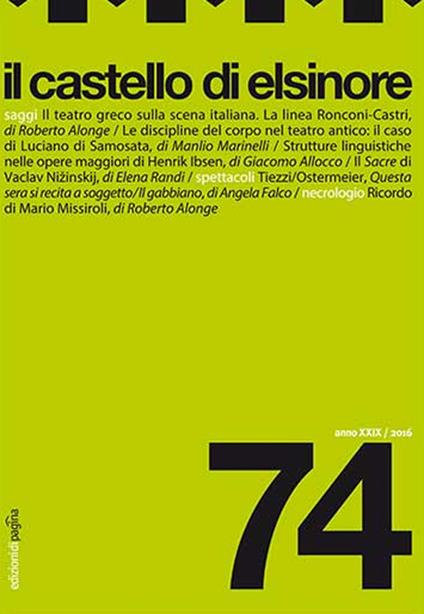 Il castello di Elsinore (2016). Vol. 74 - copertina