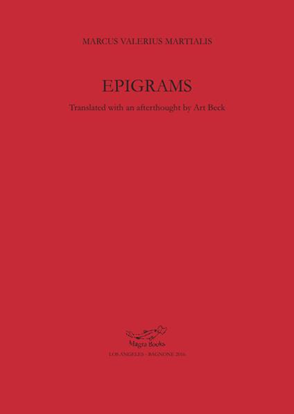 Marcus Valerius Martialis. Epigrams - copertina