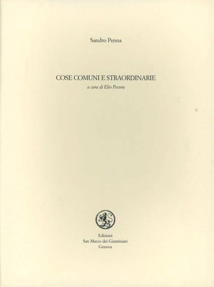 Cose comuni e straordinarie - Sandro Penna - copertina