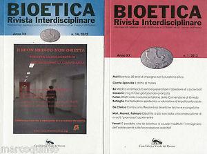 Bioetica. Rivista interdisciplinare (2012). Vol. 1 - copertina