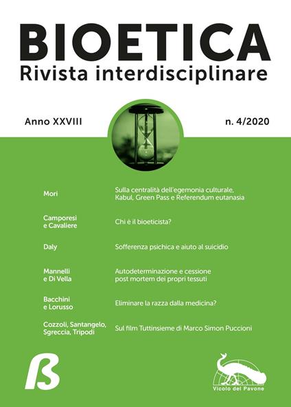 Bioetica. Rivista interdisciplinare (2020). Vol. 4 - Maurizio Mori - copertina