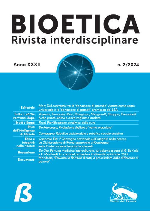 Bioetica. Rivista interdisciplinare (2024). Vol. 2 - copertina
