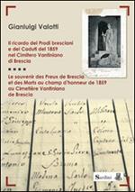 Il ricordo dei prodi bresciani e dei caduti del 1859 nel cimitero Vantiniano di Brescia. Testo francese a fronte