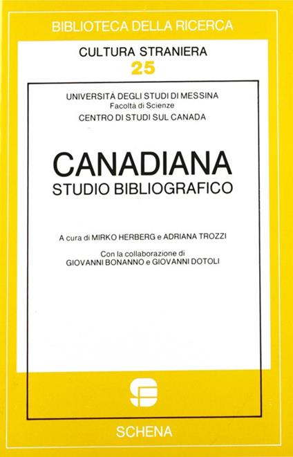Canadiana. Studio bibliografico - copertina