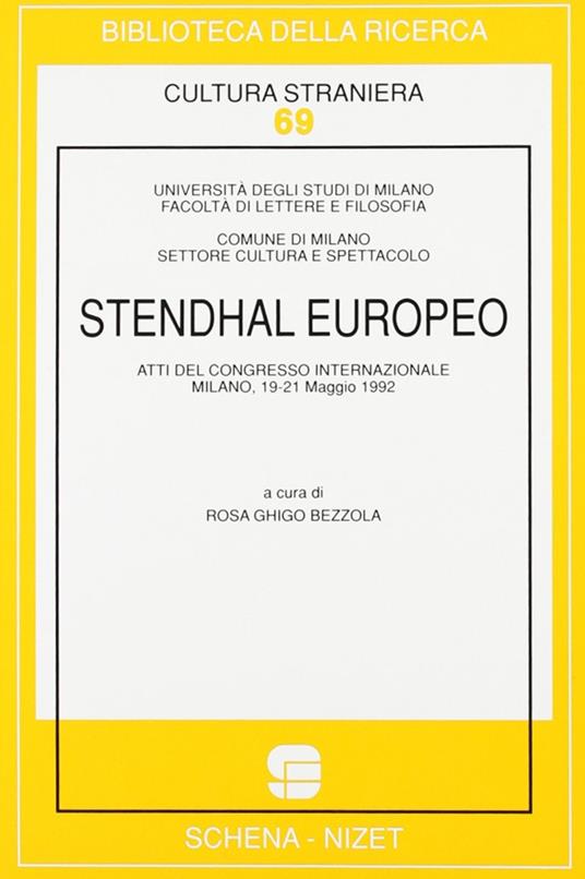 Stendhal europeo - Rosa Ghigo Bezzola - copertina