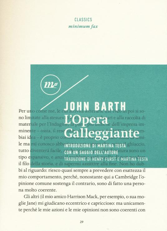 L' opera galleggiante - John Barth - copertina