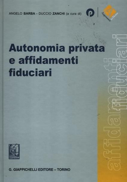 Autonomia privata e affidamenti fiduciari - copertina