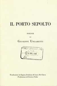 Libro Il porto sepolto Giuseppe Ungaretti