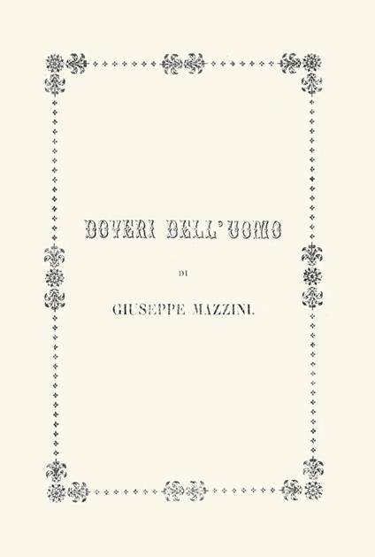 Doveri dell'uomo - Giuseppe Mazzini - copertina