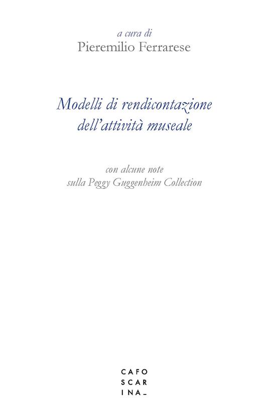 Modelli di rendicontazione dell'attività museale - copertina