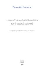Elementi di contabilità analitica per le aziende culturali