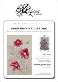 Deep pink hellebore. Cross stitch blackwork design. Ediz. italiana, inglese e francese - Valentina Sardu - copertina