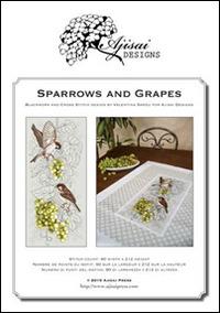 Sparrows and grapes. Cross stitch and blackwork design - Valentina Sardu - copertina