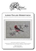 Long-tailed Rosefinch. Cross stitch and blackwork design. Ediz. italiana, inglese e francese