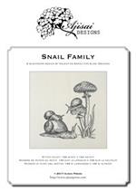 Snail family. Blackwork design