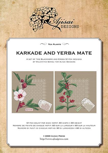 Tea plants. Karkade and yerba mate. Cross stitch and blackwork designs. Ediz. a colori - Valentina Sardu - copertina