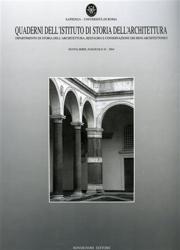 Quaderno dell'Istituto di storia dell'architettura. Vol. 43 - copertina