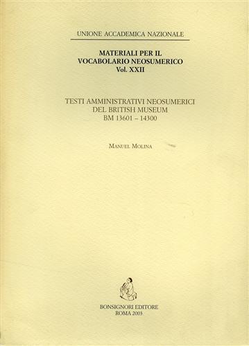 Neosumerici del British Museum (BM 13601-BM 14300) - Manuel J. Molina - copertina