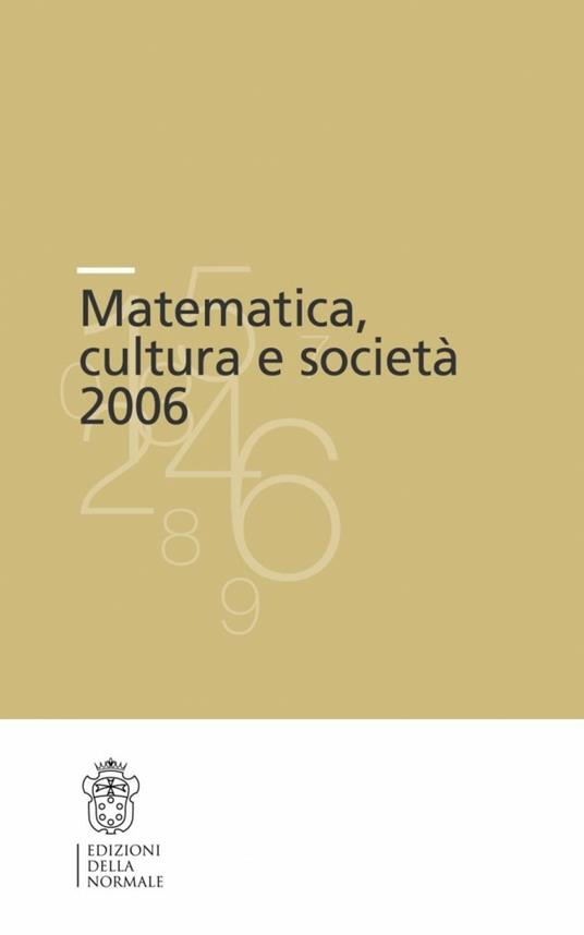 Matematica, cultura e società 2006 - copertina