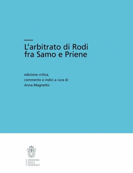 L'arbitrato di Rodi fra Samo e Priene - copertina