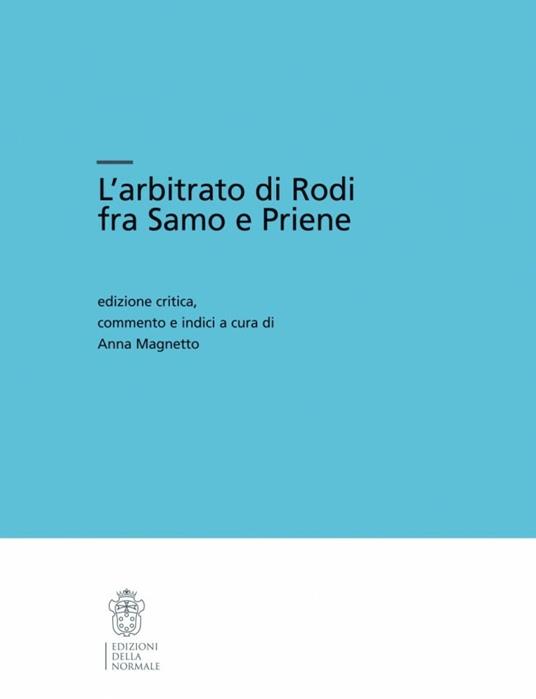 L'arbitrato di Rodi fra Samo e Priene - copertina