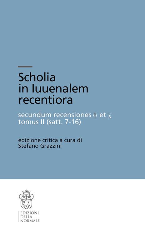 Scholia in luvenalem recentioria. Satt. 7-16 - copertina