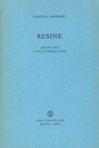 Resine - Camillo Sbarbaro - copertina