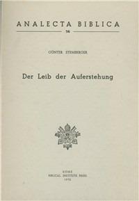 Der Leib der Auferstehung - Günter Stemberger - copertina