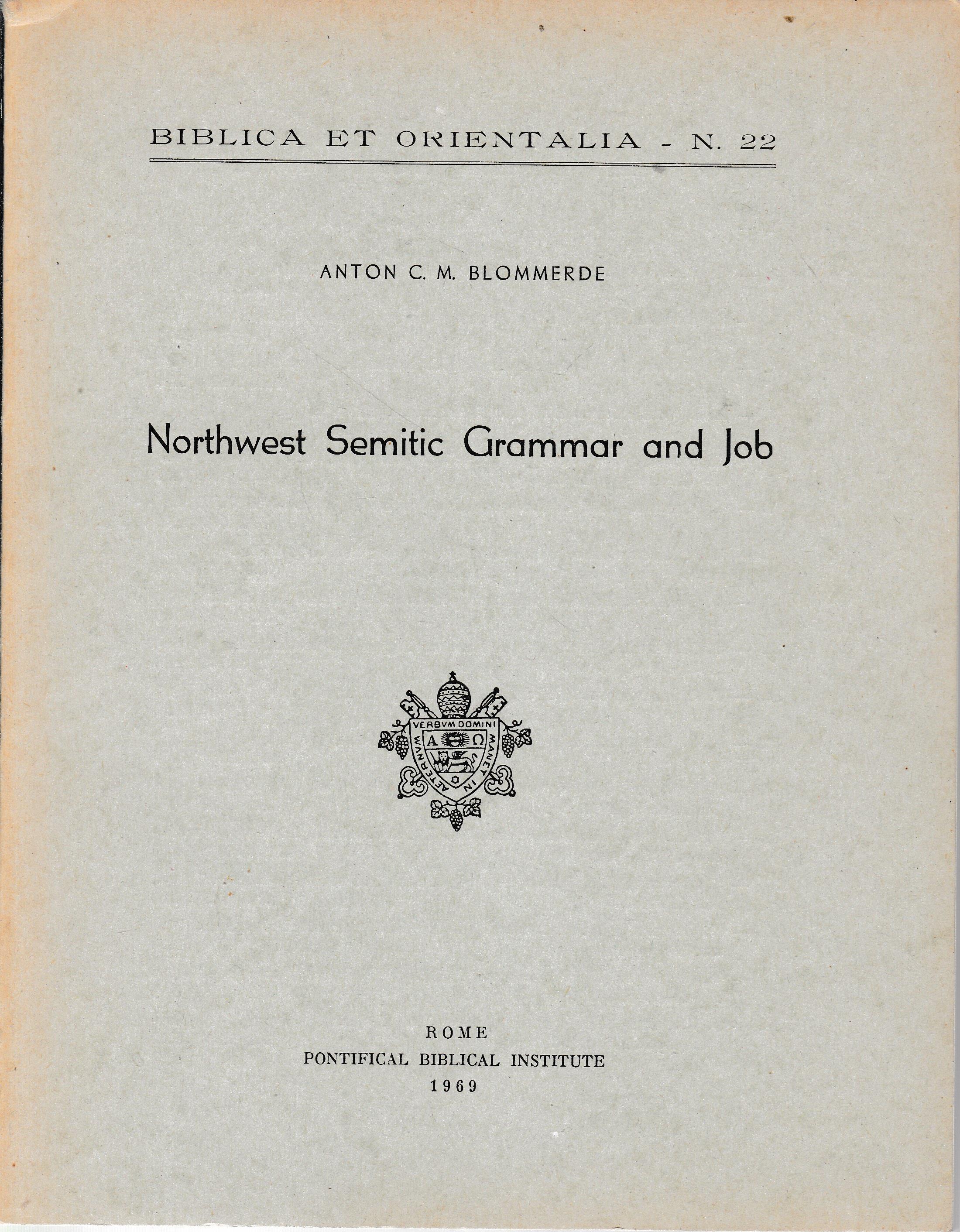 Northwest Semitic grammar and job