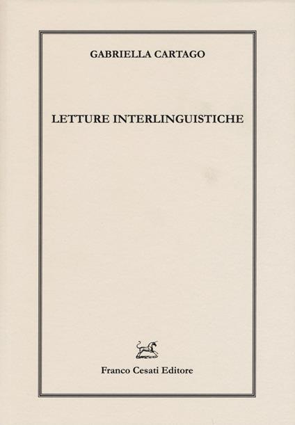Letture interlinguistiche - Gabriella Cartago - copertina