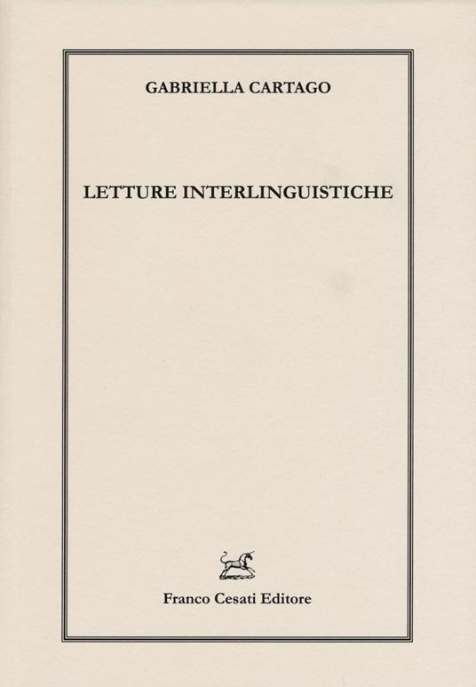 Letture interlinguistiche - Gabriella Cartago - copertina