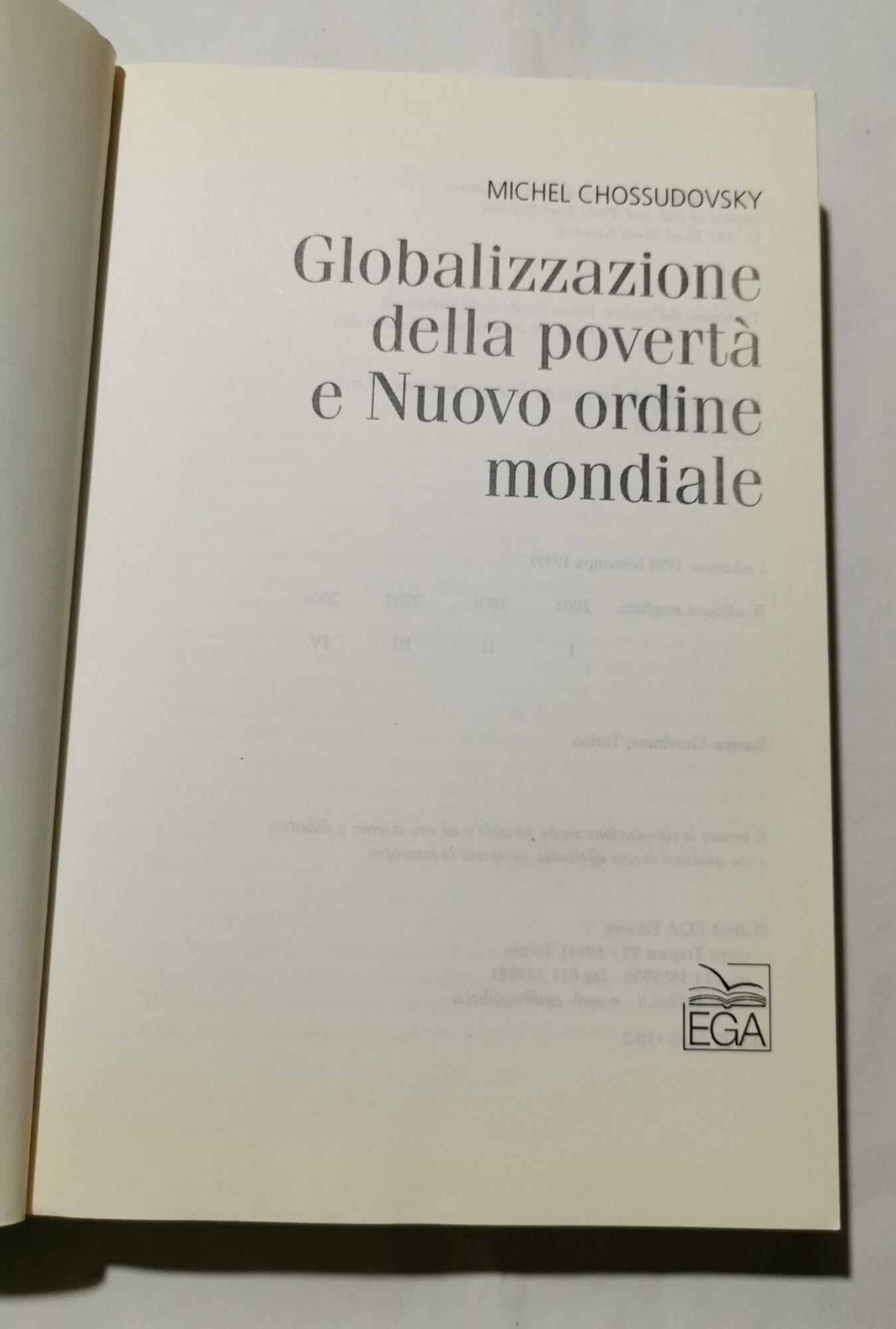 Globalizzazione della povertà e nuovo ordine mondiale